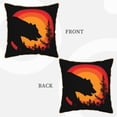 thumbnail image 3 of ZNDUO Throw Pillow, 18"x18" Bed Pillow and Couch Pillows - Indoor Decorative Pillows，Sunset Bear Forest Silhouette Throw Pillow, 3 of 8
