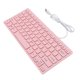 thumbnail image 5 of Pequeño Teclado Rosa Con Cable, 78 Teclas Ultra Compact Keyboard, Idioma Alemán O Inglés, Para PC Portátil, En Oficina, Viajes, Juegos, 5 of 7