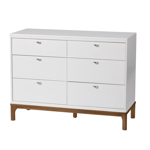 Little Seeds Laurel 6-Drawer Dresser , White/Acorn