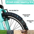 thumbnail image 4 of Ambifirner 20" Mountain Bike, 7-Speed Dual Suspension, Sturdy Steel Frame Disc Brake, Excellent Twist Shifting for Trail Green, 4 of 9