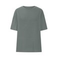 thumbnail image 4 of AherBiu Oversized Tops for Women Short Sleeve Crewneck Summer Casual Loose Basic Comfy Top Tees Plain Tshirt, 4 of 6