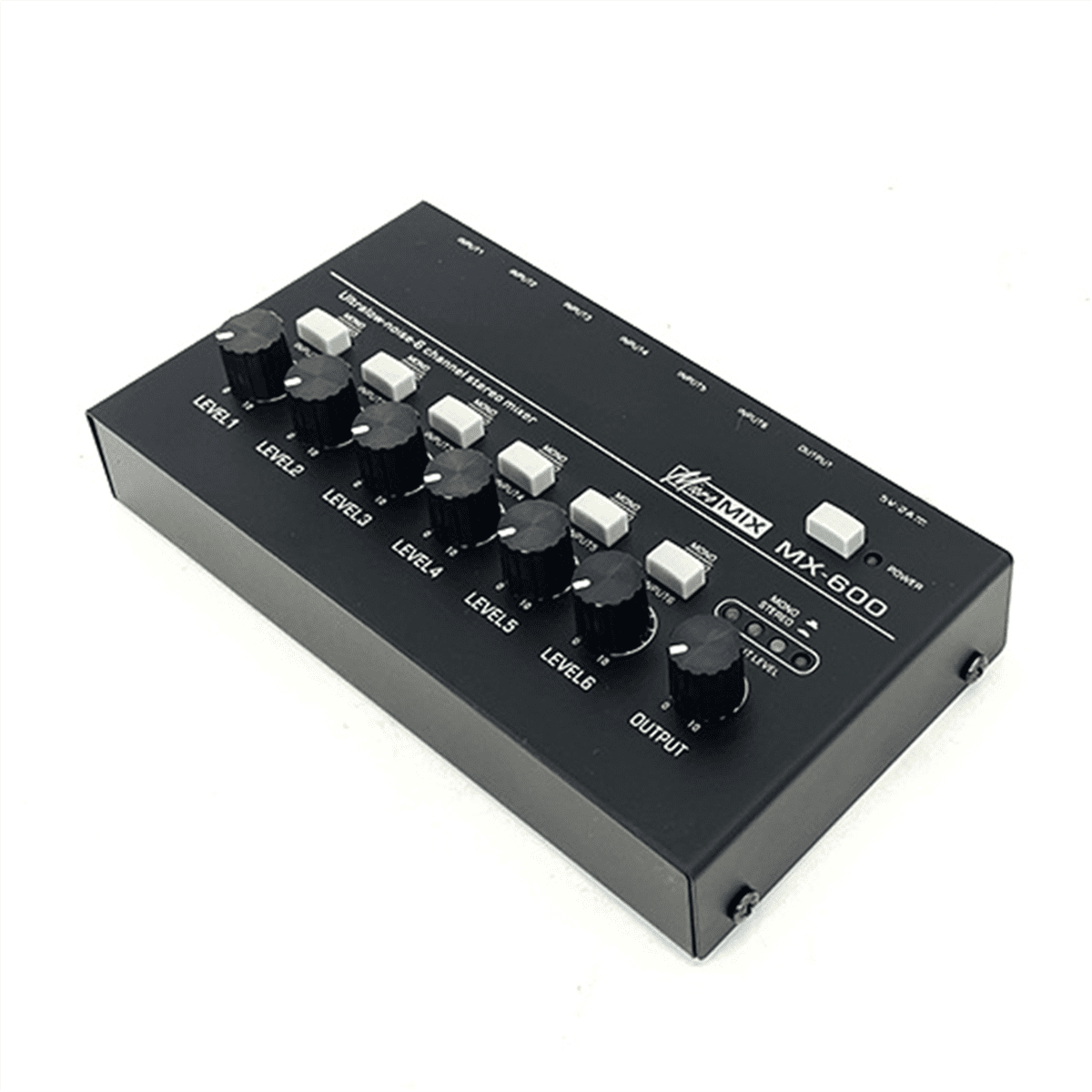 6 Channel Ultra Low Noise Stereo Line Mixer Mini Professional Sound Mixer Power Supply DC5V Easy Operation Audios Mixer