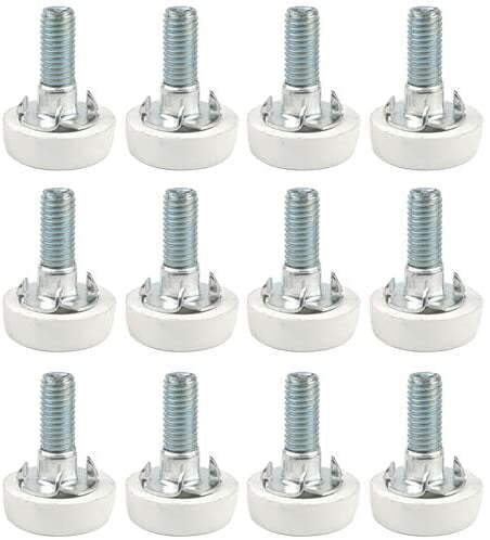12 Adjustable Furniture Chair Base Leveling Glides Feet & T-Nuts 5/8" x1" USA LD 