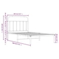 thumbnail image 2 of vidaXL White Twin Metal Bed Frame with Headboard & Slats, No Mattress, Easy Assembly, 2 of 4
