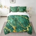 thumbnail image 2 of Erosebridal Marbling Crack Print Bedding Sets Queen Size,Gold Marble Comforter Sets with Sheets,Abstract Aesthetic Art Bed in a Bag Queen Size,Breathable Room Decor Reversible,7-Piece, 2 of 6