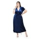thumbnail image 1 of Vestido envolvente de terciopelo Roman Fashion /Tallas Extras, 3836 (Azul marino) azul marino 42, 1 of 6