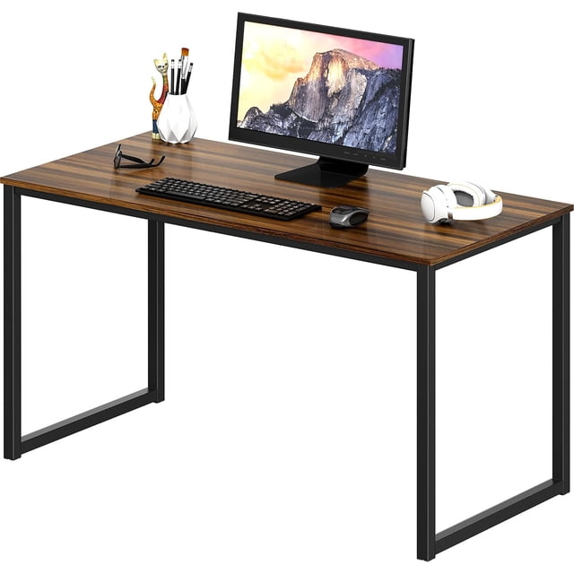 Commercial-Grade Office Computer Desk x cm Silver w/Espresso Top