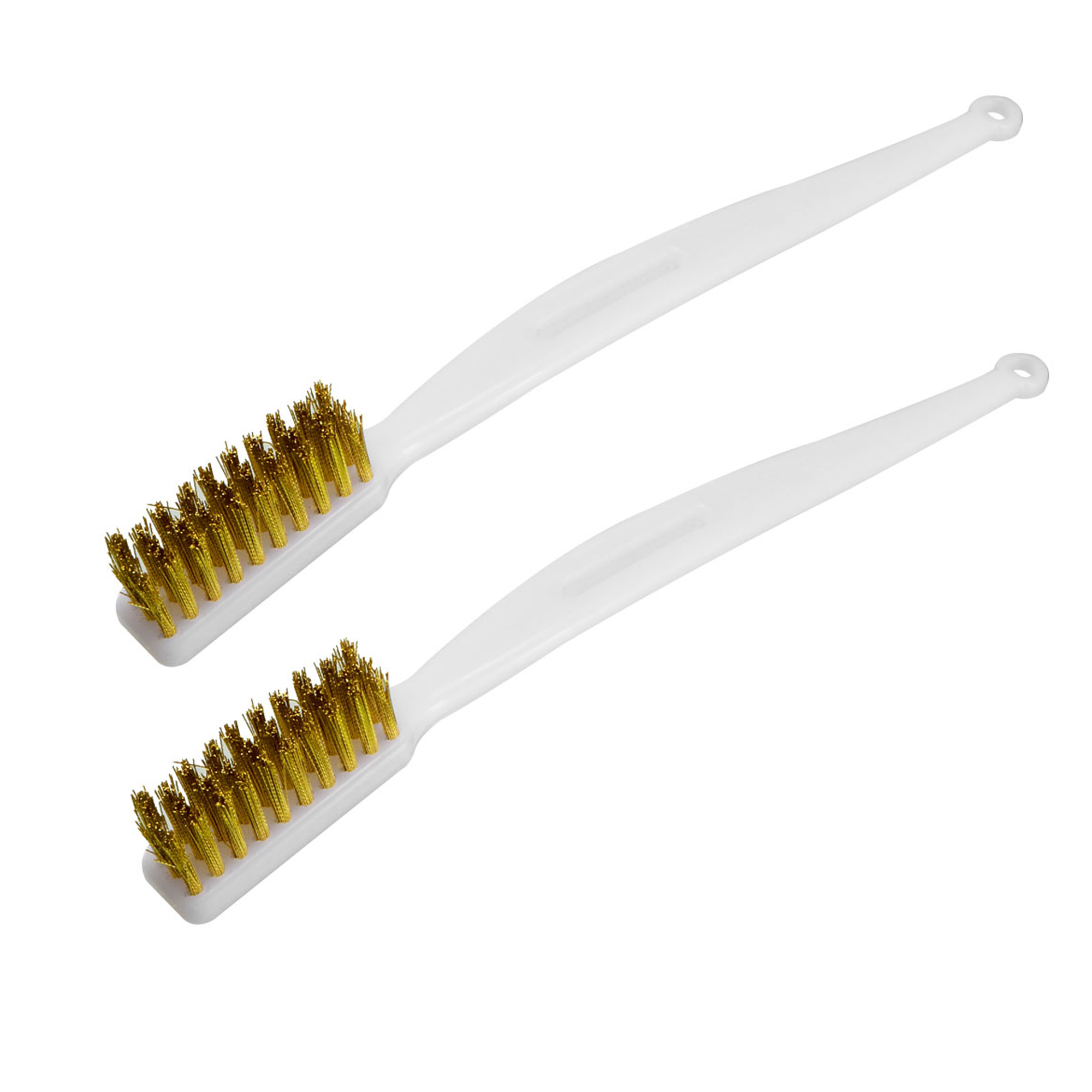 2pcs Brass Bristle Wire Brush Plastic Handle 17cm Length