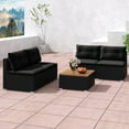 thumbnail image 4 of Gymax 5 Piece Outdoor Furniture Set w/ Seat & Back Cushions Acacia Wood Tabletop Black, 4 of 9
