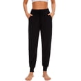 thumbnail image 6 of Hanerdun Womens Joggers Workout Ankle Pants Pocket Elastic Waist Athletic Running Bottoms Black M, 6 of 7