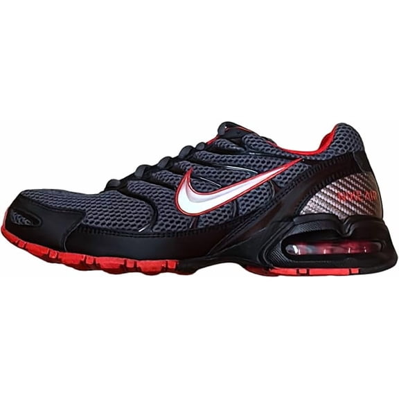 Nike Men's Air Max Torch 4 Running Shoe Size 8.5 (343846-006) Dark Grey/Metallic Silver/Red