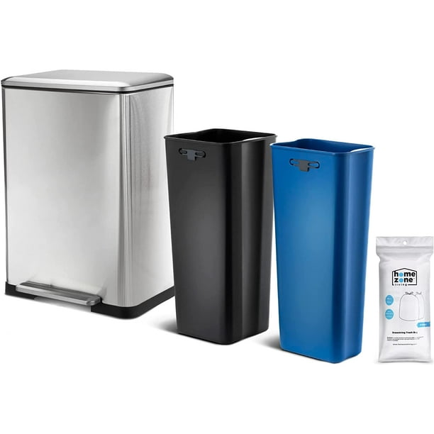 WEISANTIQ Kitchen Trash Can Dual Compartment Recycle Combo Slim Body