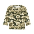 thumbnail image 4 of CLOISE Boys White T Shirt Girls Toddler 3/4 Sleeve Crew Neck Tops Camouflage Casual Fashion Fall Winter Clothes Camouflage 3-12T, 4 of 6