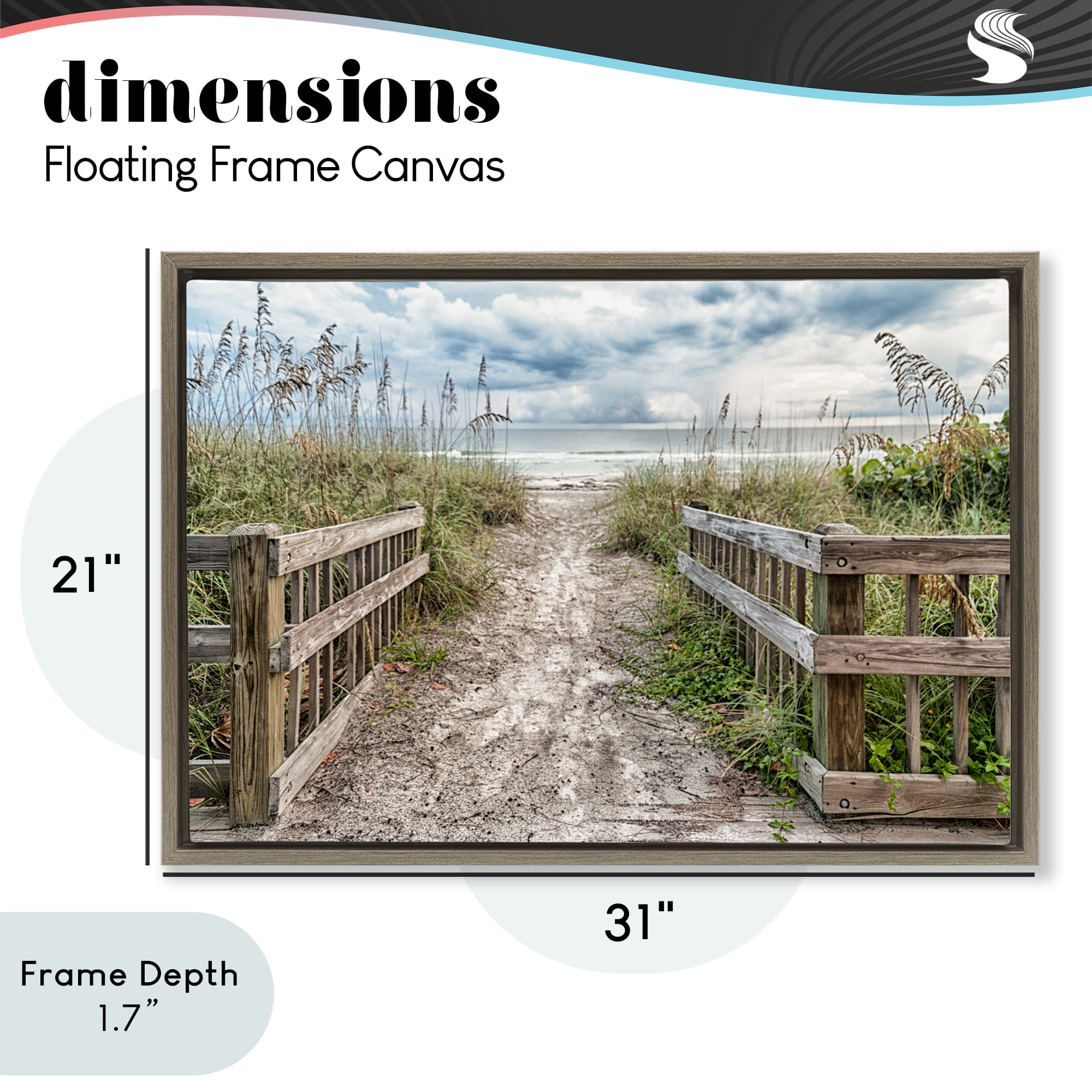 Stupell Industries Beach Entrance Fence Brown Framed Floater Canvas Wall Art, design by Mary Lou Johnson