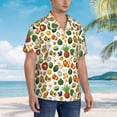 thumbnail image 5 of Xecao Lemon Fruits Vegetables print Hawaiian shirt - a stylish short-sleeve button-down for men, perfect for casual beach and tropical outings., 5 of 9