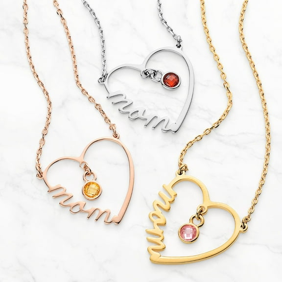 Personalized Planet Mom Has My Heart Necklace ,Women's