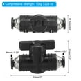 thumbnail image 2 of Válvula de bola neumática Uxcell 1/4", accesorios de conexión rápida, accesorios de tubo para control de flujo de aire, 1 pieza, 2 of 6