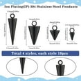 thumbnail image 2 of 1 Box 40Pcs 4 Sizes Black Cone Charm Stainless Steel Spike Charms Small Short Long 3D Metal Hypoallergenic Punk Charm for Jewelry Making Charms Supplies DIY Crafts Necklace Bracelet Earring DIY, 2 of 6