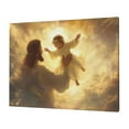 thumbnail image 3 of CozyNet Jesus Glowing As He Lifts A Radiant Child Under A Glowing Sky Filled With Light Tender Image Wall Art Prints With Frame Canvas Perfect for Living Room & Bedroom, Wall Decor 12"x16", 3 of 10