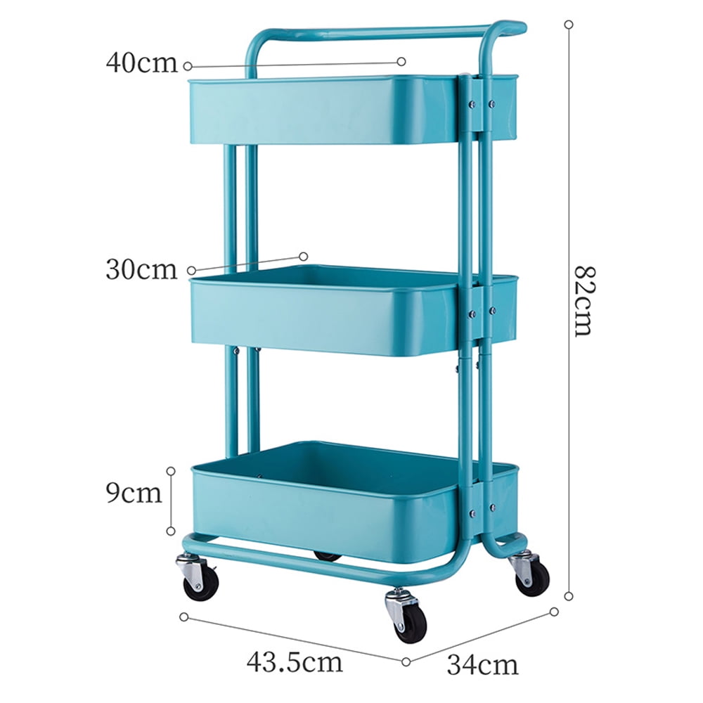 Kepooman 3-Tier Kitchen Island for Home, Kitchen Cart on Wheels, Rolling Cart for Living Room, Bedroom, Bathroom, Storage Cart Movable Widen Rolling Storage Cart, Turquoise Kepooman 3-Tier Kitchen Island for Home, Kitchen Cart on Wheels, Rolling Cart for Living Room, Bedroom, Bathroom, Storage Cart Movable Widen Rolling Storage Cart, Turquoise