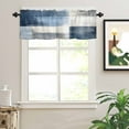 thumbnail image 2 of Abstract Art Valances for Windows Color Block Gary Blue Collage Oil Painting Rod Pocket Curtain Valance Window Treatment Short Curtains for Kitchen Living Room, 58"x16", 2 of 5
