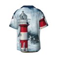 thumbnail image 6 of Daiia Circular Lighthouse Men's Linen Shirts Short Sleeve Casual Shirts Button Down Shirt for Men Beach Summer Wedding Shirt-XX-Large, 6 of 6