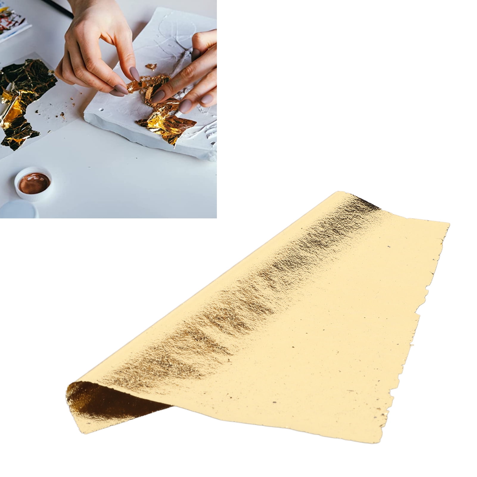 Imitation Gold Foil Sheets, Gold Leaf Sheets 500pcs Inedible Easy To Use  for Crafting for Household
