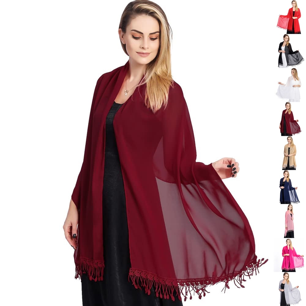 Chiffon Shawls and Wraps for Evening Dresses Women Sheer Soft