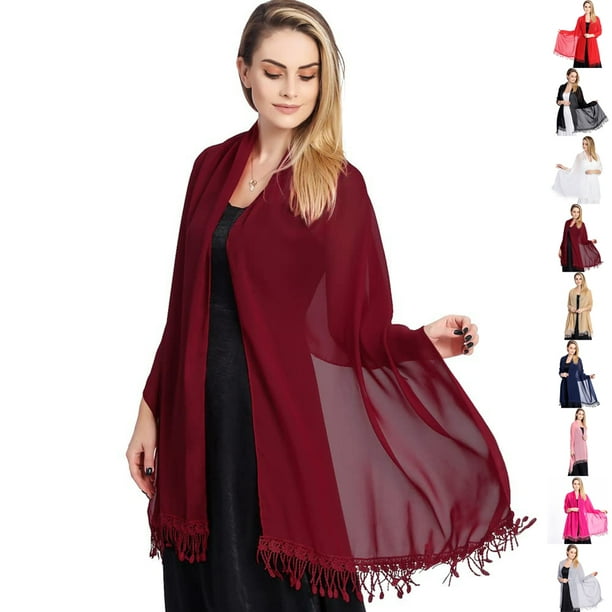Chiffon Shawls and Wraps for Evening Dresses Women Sheer Soft