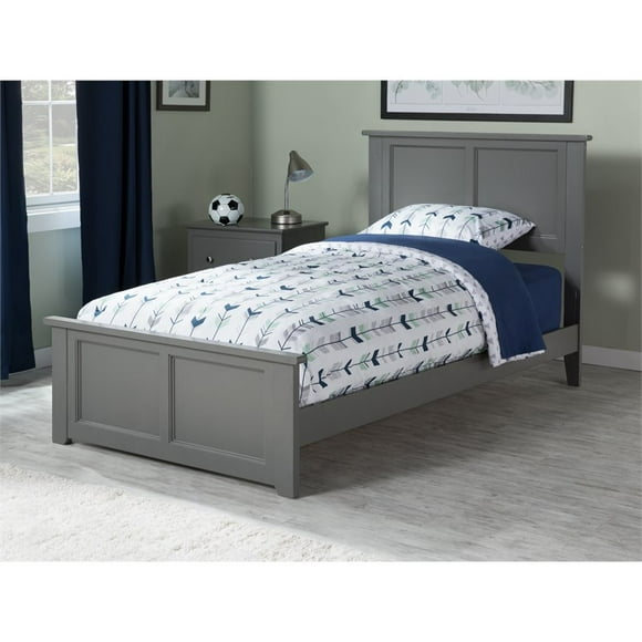 AFI Madison Twin Solid Wood Platform Bed in Gray