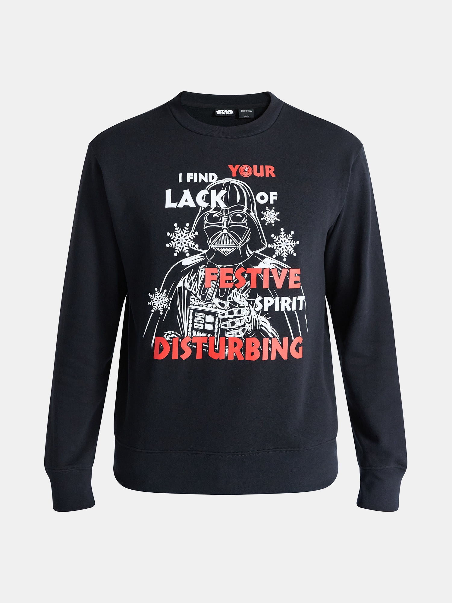 Star Wars Darth Vader Men's and Big Men's Holiday Graphic Light Up Sweatshirt, Sizes XS-3XL