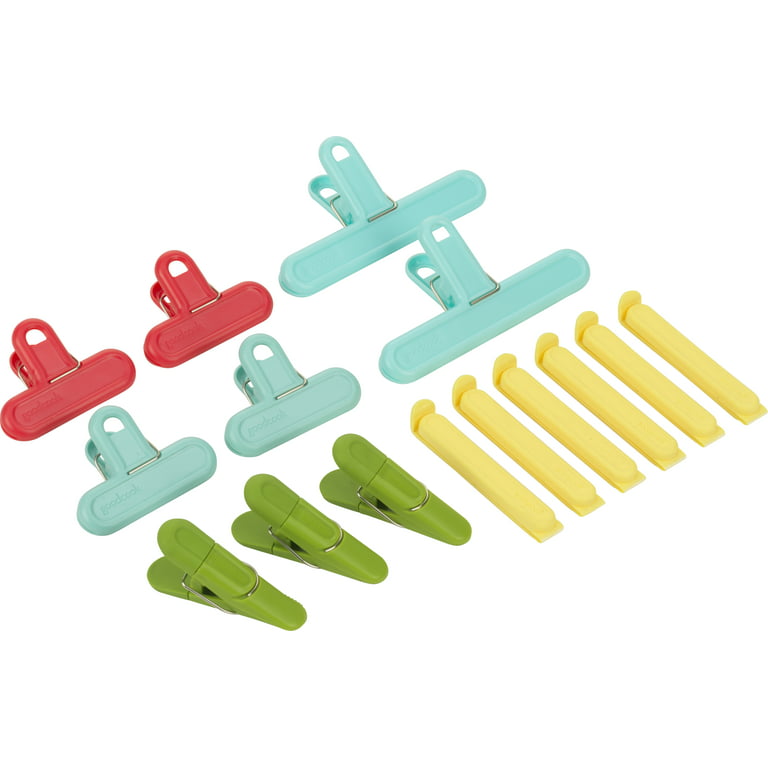 GoodCook 2-Piece 3-1/4 Plastic Spring-Loaded Mini Bag Clips Set, Red