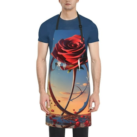 

Coaee Sunset Rose Elegance for Waterproof Apron for Unisex Adult with Adjustable Bib Apron