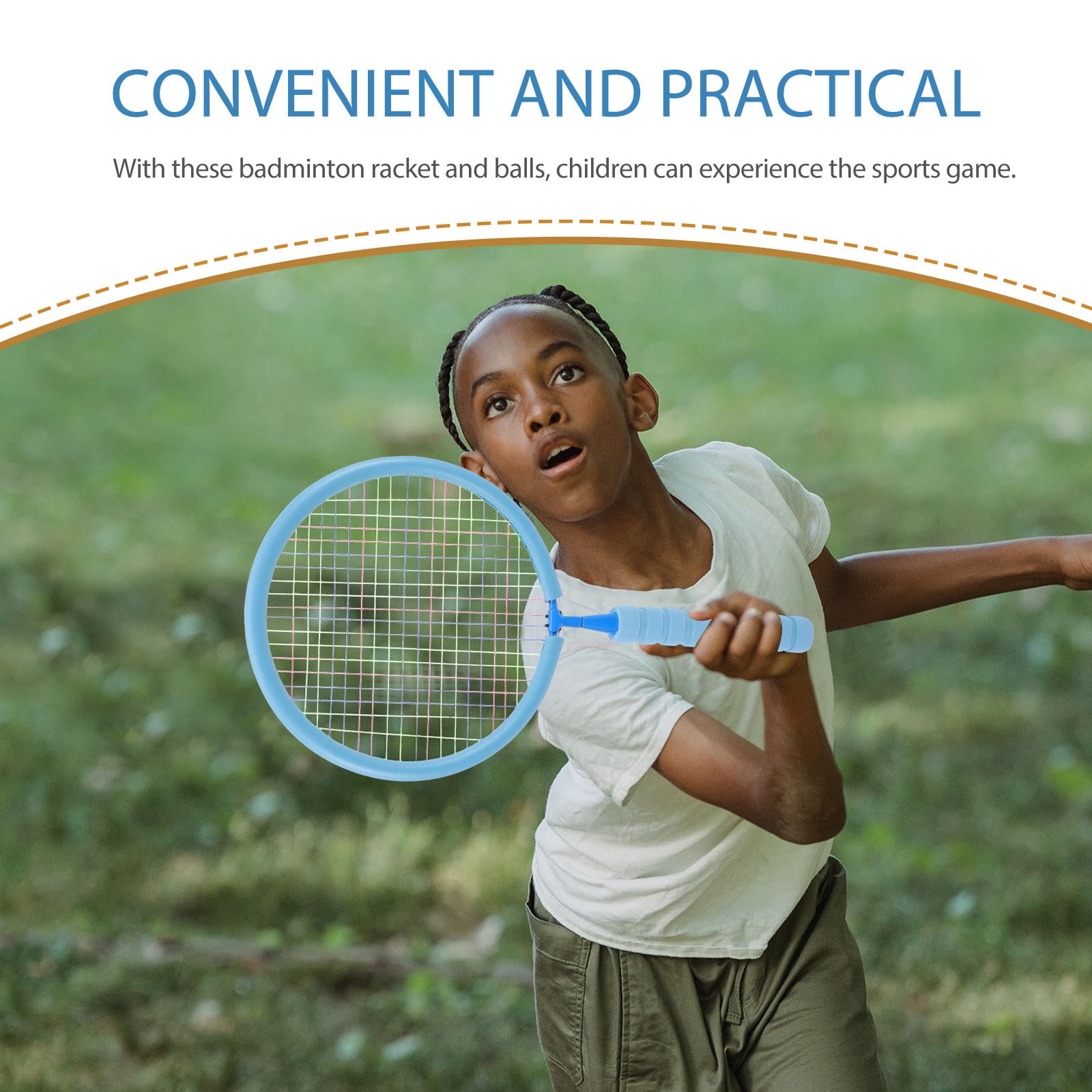 HONMEET Badminton Racquet Set with Shuttlecocks, Ergonomic Grip, Design for Family Fun and Outdoor Play