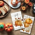 thumbnail image 3 of Fall Pumpkin Kitchen Towels Dish Towels, 18x26 Inch Orange Autumn Leaves Dishcloth Fall Thanksgiving Decoration Pumpkin Kitchen Decor Home Sweet Bath Home Hand Towels Set of 4, 3 of 6