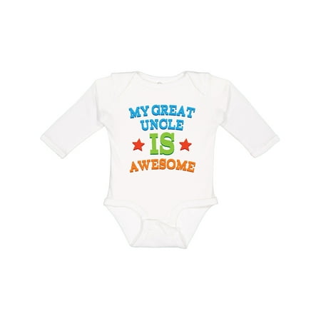 

Inktastic My Great Uncle is Awesome Gift Baby Boy or Baby Girl Long Sleeve Bodysuit