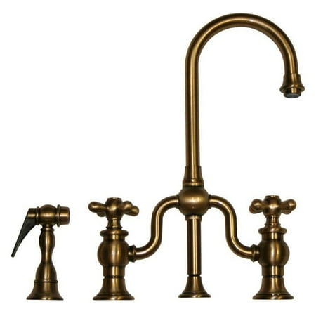 Whitehaus Twisthaus WHTTSCR3-9774SPR Double Handle Bar Faucet with Side Spray - Oil Rubbed Bronze