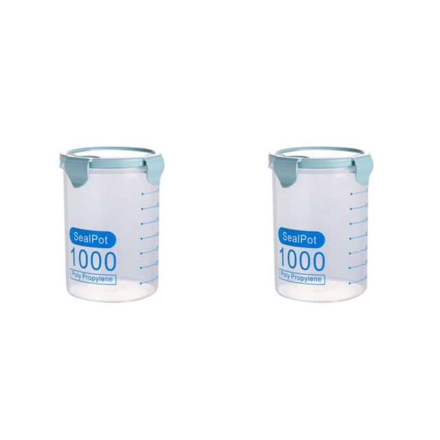 Naiovety Caja de almacenamiento de alimentos, reemplazo portátil, a prueba de fugas, a prueba de humedad, hogar, cocina, nevera, tuerca, caja 1000ml 2piezas