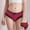 #026-Wine, variant on Warop Women's Low-Rise Lace Bow Panties in Solid Color for Daily Wear