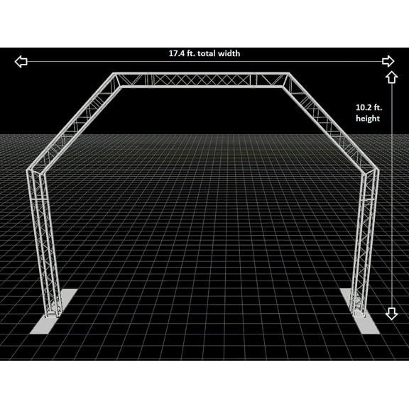 Aluminum Truss ARCH SYSTEM 17' Wide x 10' High Mobile DJ Archway Bolt Connection