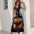 thumbnail image 2 of Halloween Ghosts Horror Pumpkin Art Sleeveless Dress Women's Summer Suit Dresses for Women 2025 Luxury Party Dress, 2 of 7