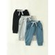 thumbnail image 2 of Gupgi, paquete de 10 pantalones de chándal para niños pequeños, 6M, 12M, 18M, 24M, 14T, pantalones casuales para niños, pantalones de correr activos de Color sólido para niños,Black Gray Blue, 2 of 7