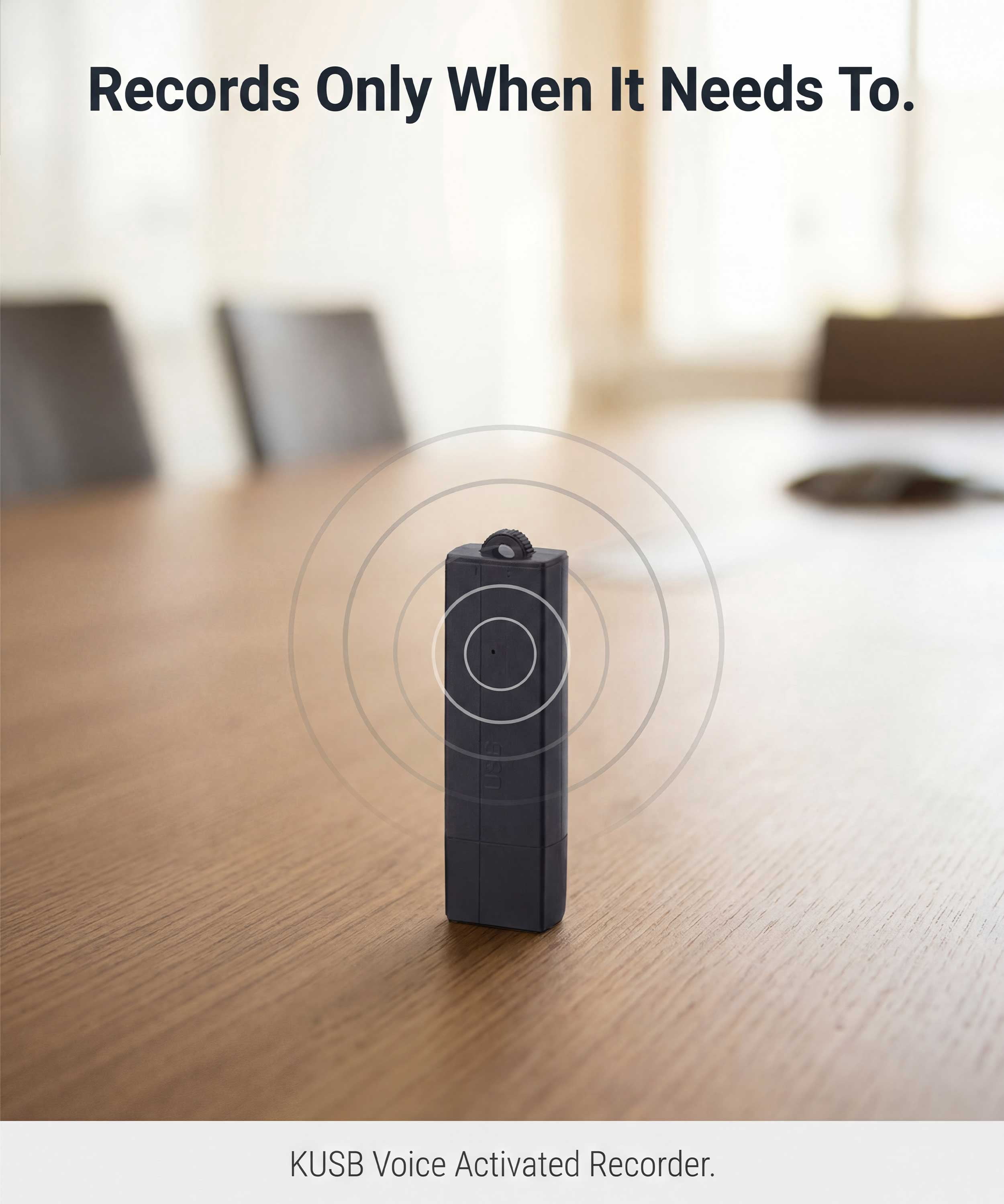 KUSB-OTG Voice Activated Digital Audio Recorder Includes OTG Adapter to Listen on iPhone/Androids