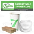thumbnail image 4 of 16 oz Compostable Paper Cups with White Dome Lids and Sleeves - Biodegradable Disposable White Paper Coffee Cups PLA Lined - Eco-friendly Hot and Cold Drinking Cups (250), 4 of 4