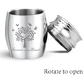 thumbnail image 4 of Small Keepsake Urn Mini Cremation Urns Tree of Life Butterfly Ashes Holder Miniature Burial Funeral Container Jar Engraving Stainless Steel, 4 of 7