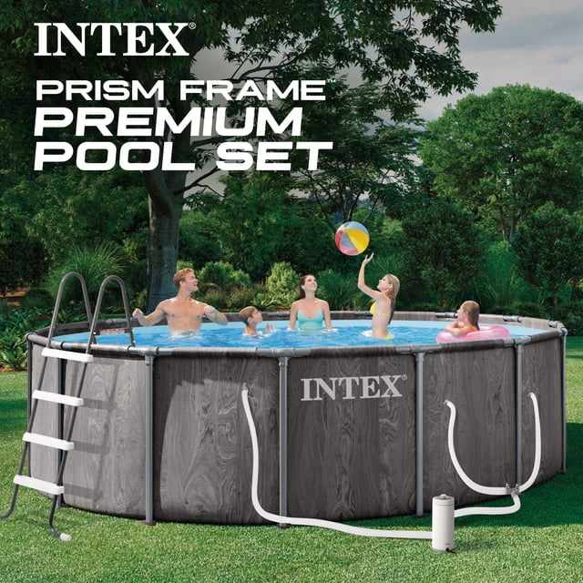 Intex 18Ft X 48In Greywood Prism Frame Premium Pool Set, Age: 6+