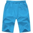 thumbnail image 2 of Tyhengta Mens Shorts Casual Sports Drawstring Zipper Pockets Elastic Waist Lakeblue 40, 2 of 8