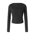 thumbnail image 3 of Michellecmm Women´s Fashion Shirt Crew Neck Long Sleeve T-Shirt Three-Dimensional Textured Slim Fit Pullover Tops, 3 of 9