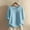 Light Blue, variant on Itsame Women Linen Short Shirt Sleeved Tops Womens Casual T-Shirt Round Neck Cotton T Shirt Army Green Size 2XL