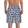 thumbnail image 3 of Yiaed black Skull white Print Men's Swim Trunks with Lining Quick Dry Sports Shorts Beach Shorts Boardshorts-Large, 3 of 5